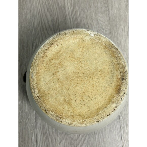 Vintage Two Tone Stoneware Glazed Crock Bean Pot w/ Handle Farmhouse Cottage - Picture 7 of 9